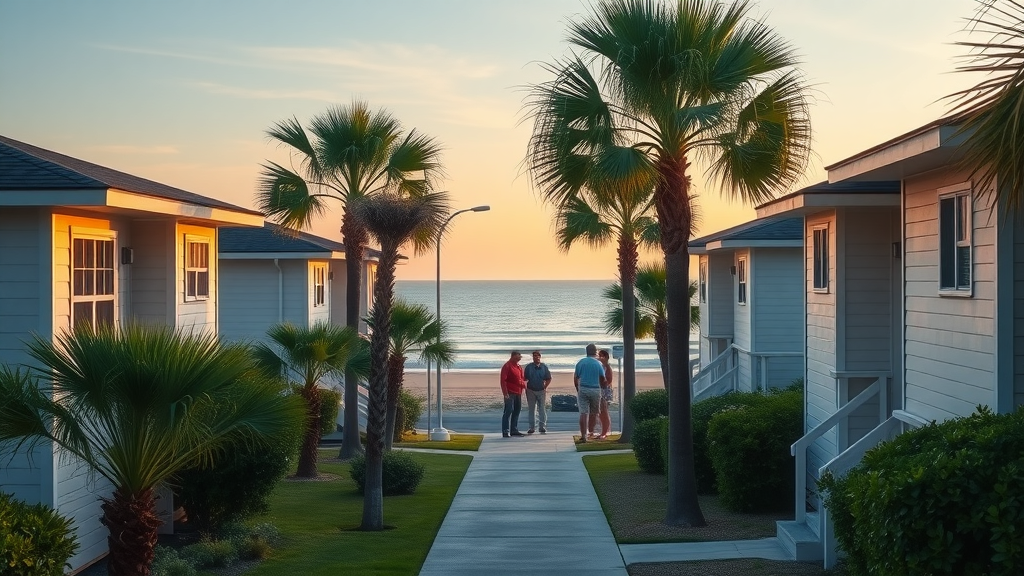 Tranquil Myrtle Beach residential street beach neighborhood best neighborhoods to live in myrtle beach for families