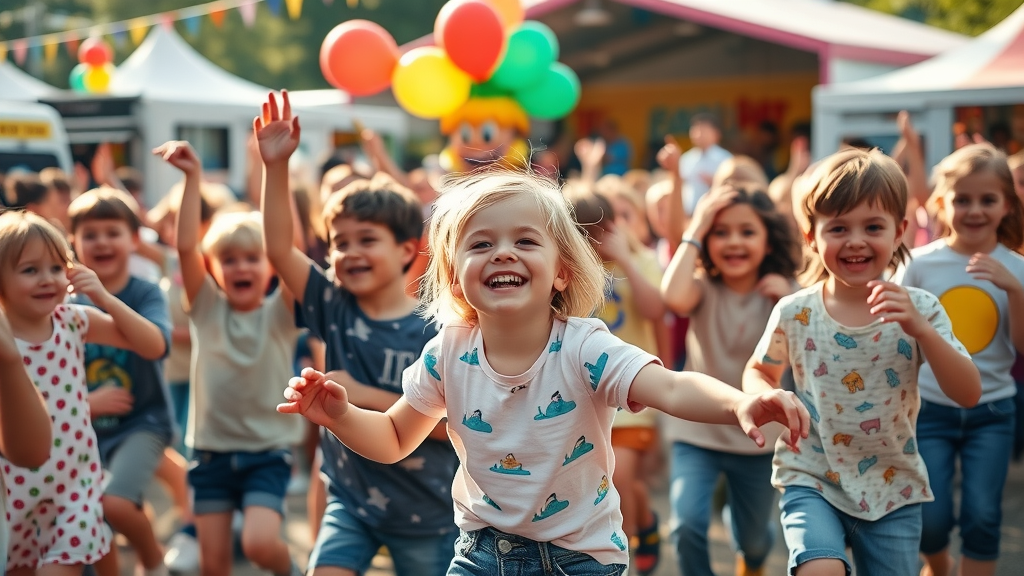 Excited children at new Myrtle Beach festival, kid-friendly events for young families