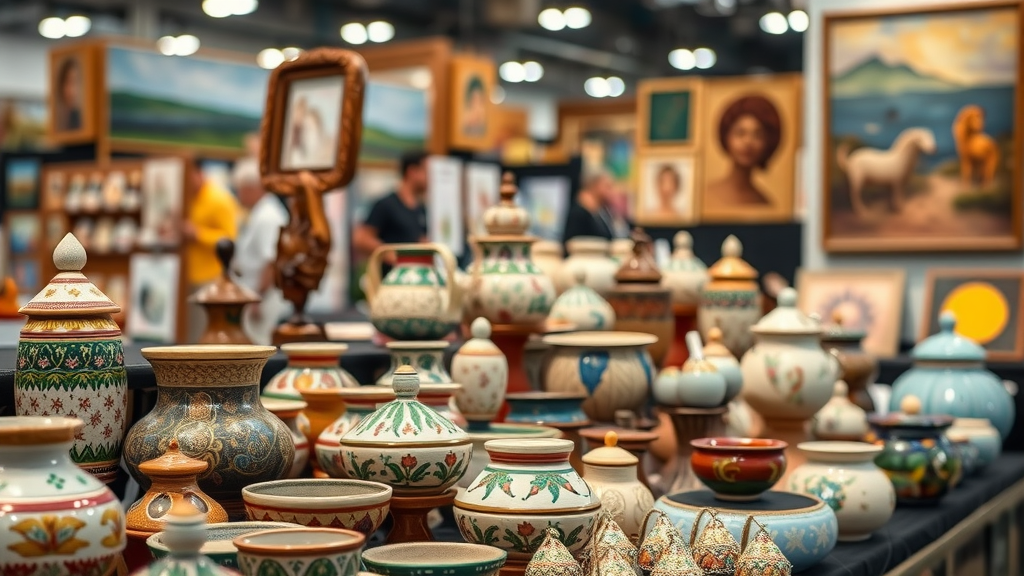Handcrafted art and crafts on display at Myrtle Beach Craftsmen