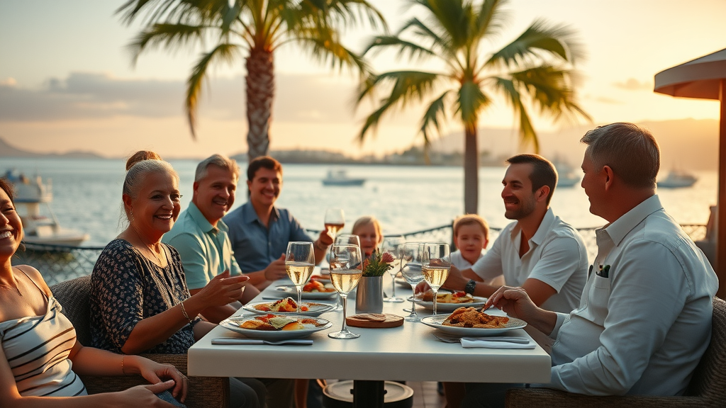 Serene waterfront Italian restaurant patio with ocean views and authentic Italian dishes, Myrtle Beach