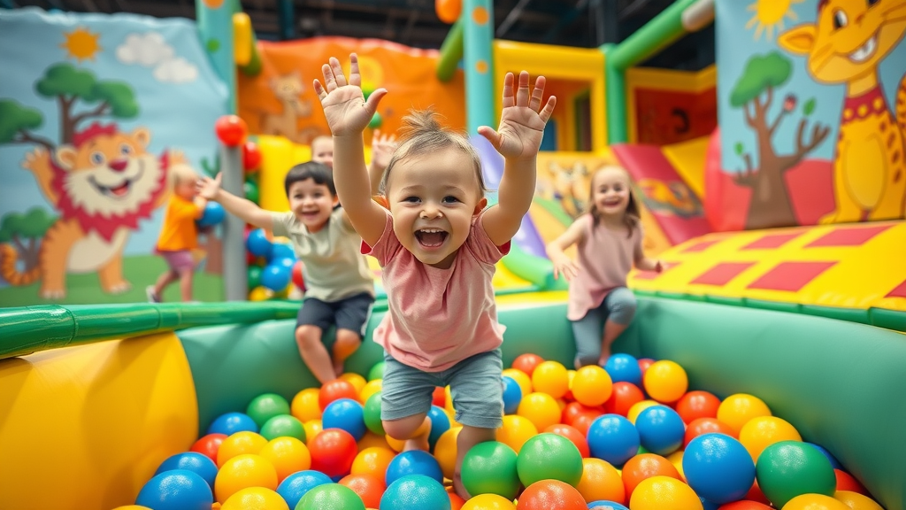 Children playing in indoor play zone Myrtle Beach, rainy day fun for kids under 5