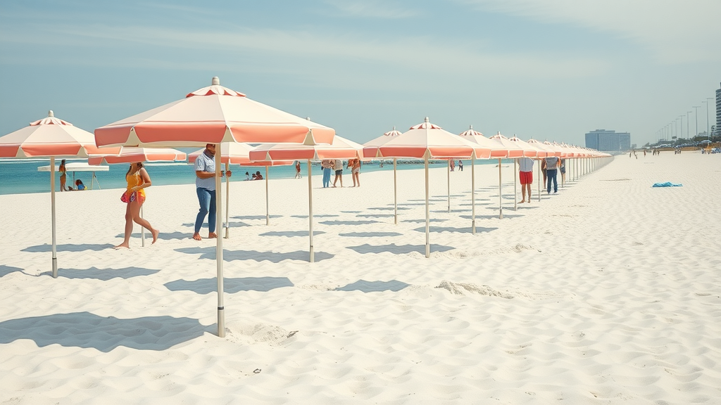 orderly row of small beach umbrellas myrtle beach beach rules and regulations for 2025